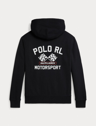 Polo Ralph Lauren Slub Fleece Graphic Hoodie - Black - L Polo Ralph Lauren Slub Fleece Graphic Hoodie - Black - L