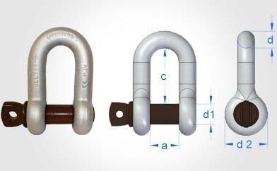 Gunnebo A083435 Sjakkel rett, skruebolt, FZ M38/13,5T, Verksted & bil