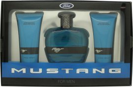 Mustang Blue Gavesett 100ml EDT + 100ml Aftershave Balm + 100ml Hår- & Kroppsvask Mustang Blue Gavesett 100ml EDT + 100ml Aftershave Balm + 100ml Hår- & Kroppsvask