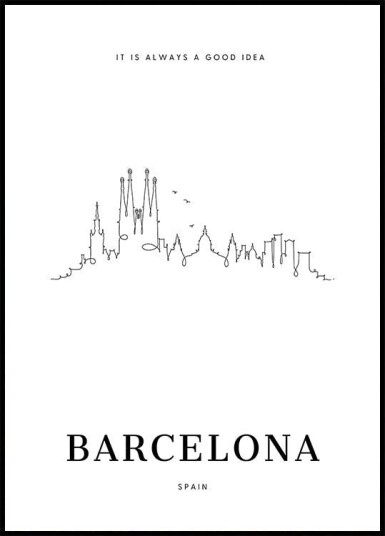 Barcelona Skyline Plakat Plakat / 30x40cm