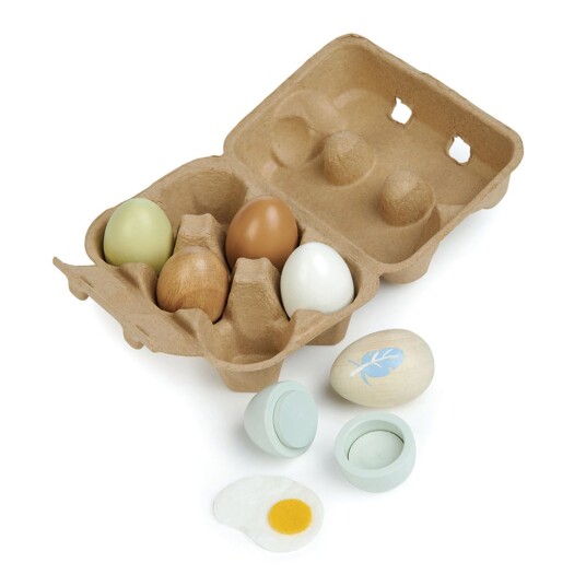 Tender Leaf Wooden Eggs in Tray TL8285
