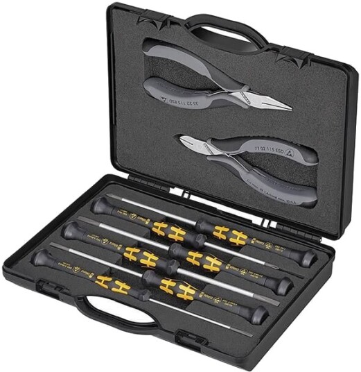 Knipex ESD Elektronikverktøysett med 8 Deler, 215 mm Knipex ESD Elektronikverktøysett med 8 Deler, 215 mm