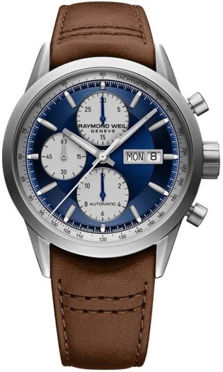 Raymond Weil Herreklokke 7732 TIC 50421 Freelancer Blå/Lær Ø42 mm