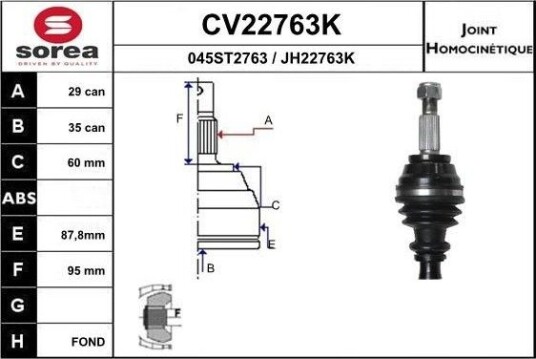 Drivledd EAI CV22763K