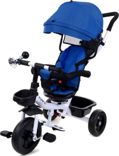 Funfit Kids Twist Trehjulssykkel Med 360° Roterbart Sete Blå