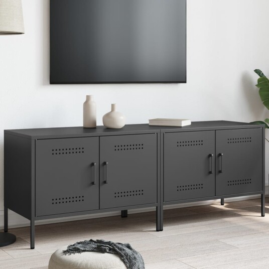 TV-benker 2 stk svart 68x39x50,5 cm stål 842935