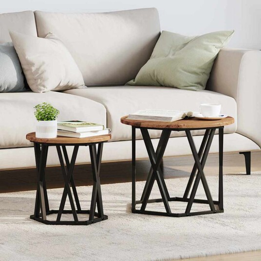Nesting Sidebord 2 stk Gammelt Tre Ingeniørtre