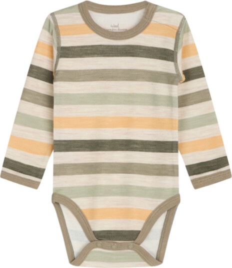 Hust & Claire Baloo Stripe ull/bambus body   khaki (62)   62