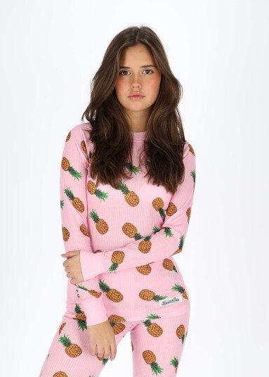 Blount & Pool Crewneck L/S Baselayer W Pink Pineapple Print 38 Undertøystrøyer Blount & Pool Crewneck L/S Baselayer W Pink Pineapple Print 38 Undertøystrøyer