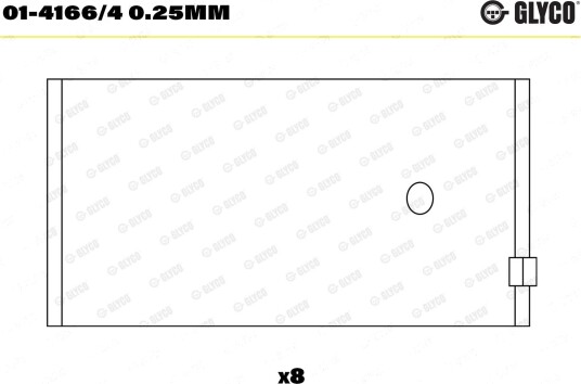 Stempelstanglager GLYCO 01-4166/4 0.25mm