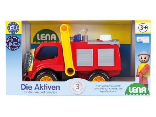 Lena 04355 Truck Fire Truck Inne/Ute 3 År Plast Sort Grå Rød Gult