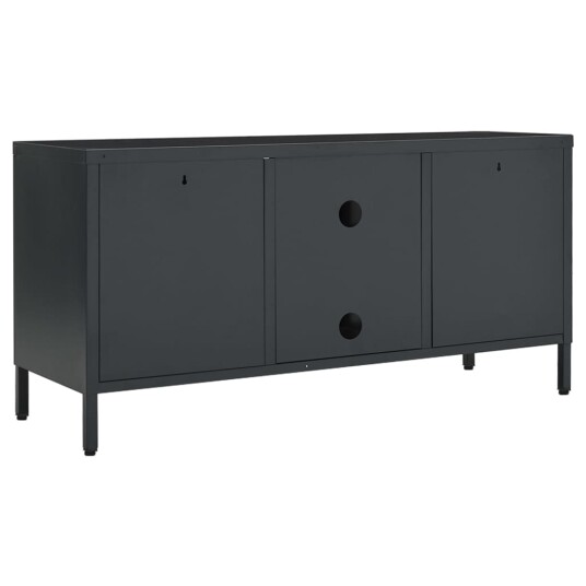 vidaXL TV-benk antrasitt 105x35x52 cm stål og glass vidaXL TV-benk antrasitt 105x35x52 cm stål og glass