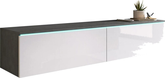Cuguen Tv skap 140 cm Hvit LED   Hvit