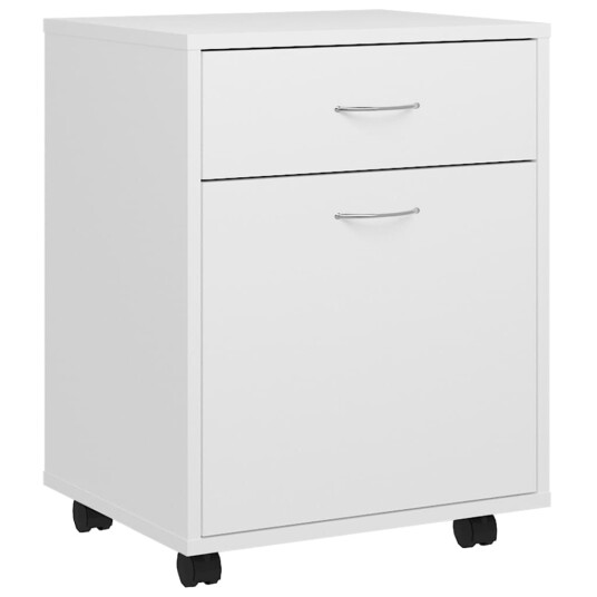 vidaXL Rulleskap hvit 45x38x54 cm sponplate