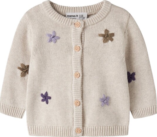 Name It Cardigan   Strikk   NbfNanny   Peyote Melange   Name It   68   Cardigan   Beige   62