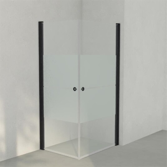 INR Iconic Nordic Rooms Dusjhjørne Linc Angel Original, Frostet/stripe Glass Svart Matt / 80x100cm Stripe INR Iconic Nordic Rooms Dusjhjørne Linc Angel Original, Frostet/stripe Glass Svart Matt / 80x100cm Stripe