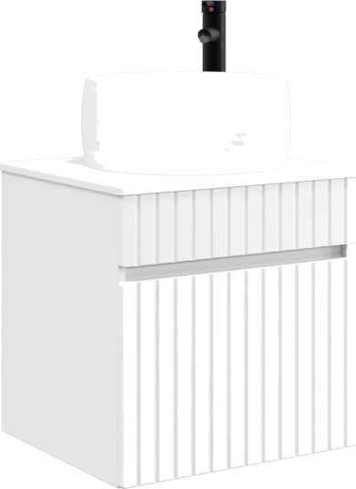 Vegghengt servantkommode Hvit 49 x 44,5 x 66 cm Konstruert tre Vegghengt servantkommode Hvit 49 x 44,5 x 66 cm Konstruert tre