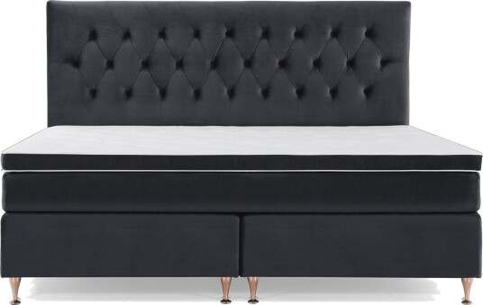 Royal Velvet Kontinentalseng 210x210 cm Svart Fløyel/Lave Rosében
