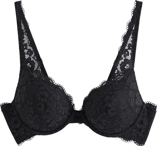 Lindex Malva Push-Up Bra With Lace BLACK 70 A