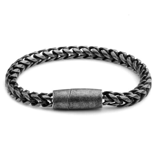 Rustfritt stål vintage kjedekobling armbånd Stål farge Rustfritt stål vintage kjedekobling armbånd Stål farge