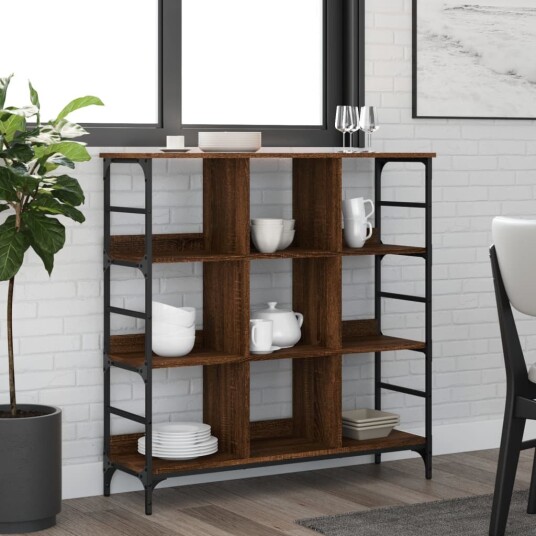 vidaXL Skjenk brun eik 102x32x103,5 cm konstruert tre vidaXL Skjenk brun eik 102x32x103,5 cm konstruert tre