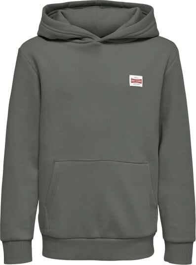 ONLY & SONS Osjceres Hoodie Label Swt Noos   CASTOR GRAY   158 164