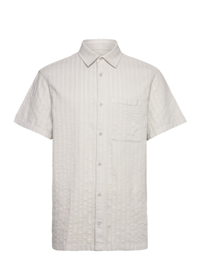 HAN Kjøbenhavn Relaxed Striped Shirt Ss - Grey - 50