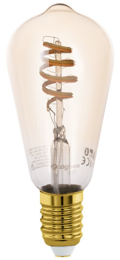 E27 ST64 smart connect.z lyspære filament 4,9W 2200-6500K Amber E27 ST64 smart connect.z lyspære filament 4,9W 2200-6500K Amber