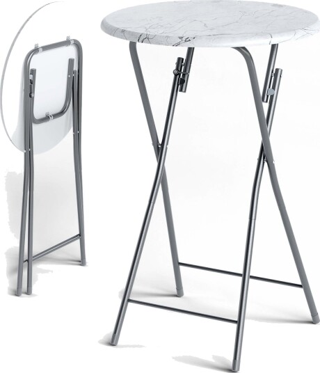 Sammenleggbare barbord sett med 2 marmorutseende 60 cm innendørs/utendørs