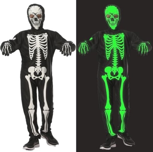 Halloween Selvlysende Skjelettkostyme til Gutt