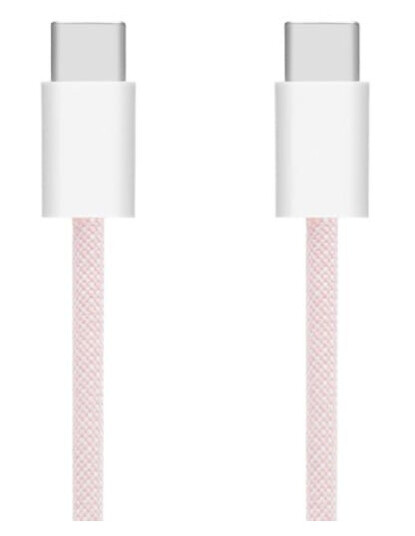 Linocell Flettet USB-C- til USB-C-kabel 60W Rosa 2 m