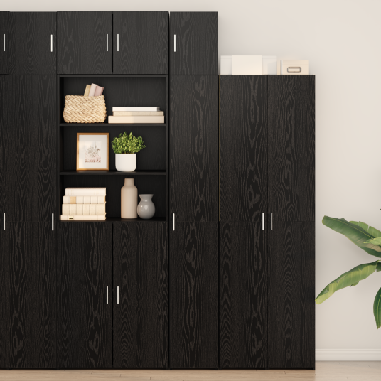  slank lagringsskap svart eik 30x42.5x225 cm konstruert tre