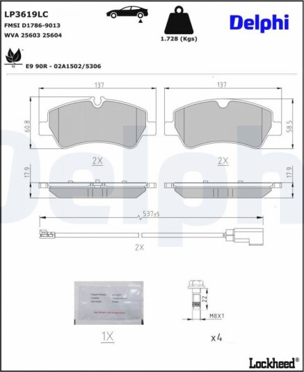 DELPHI LP3619LC Bremseklosser