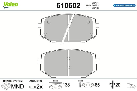 VALEO 610602 Bremseklosser VALEO 610602 Bremseklosser