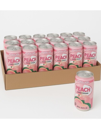 24 stk CHIN CHIN Canned Peach Drink   Ferskensmak   Hel Eske Taiwan