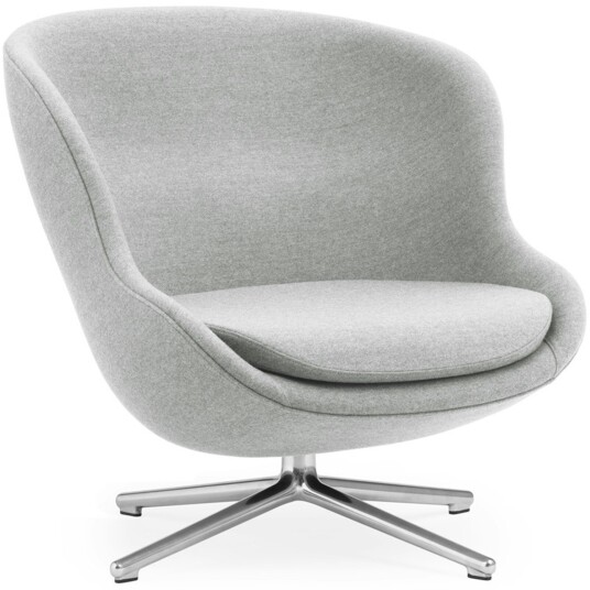 Normann Copenhagen Hyg Lenestol Lav med Dreiefot Grå / Aluminium