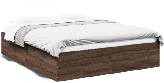 Sengeramme brun eik 150x200 cm konstruert tre 8721102616518