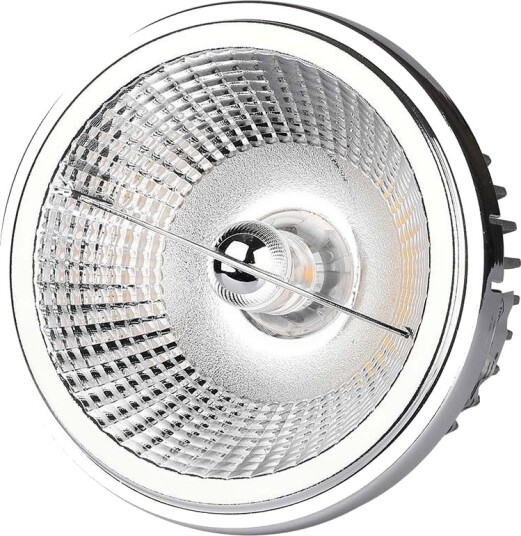 AR111 LED utskiftbar reflektor spotlys 20W 6400K 40°/20° sølv Kulør : Kald