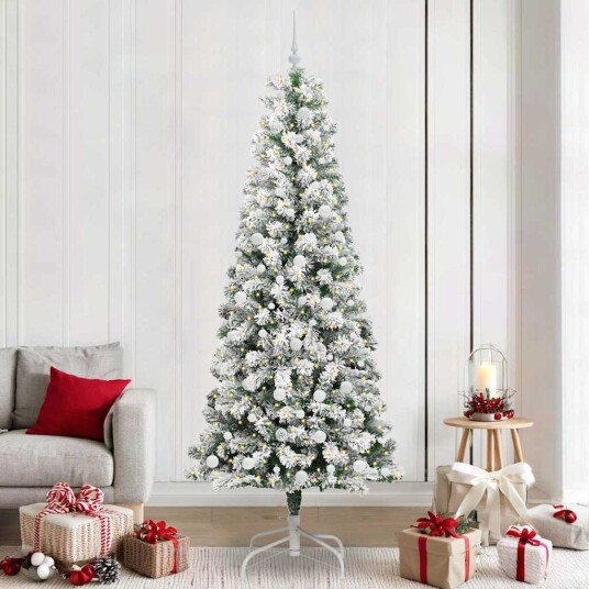  Kunstig sammensatt juletre med LED  stripelys 240 cm PVC
