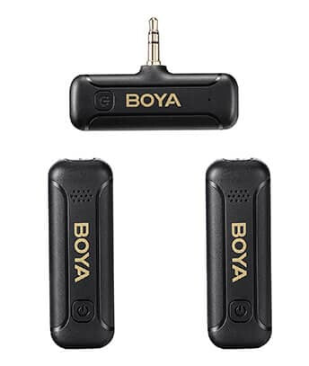Boya BY-WM3T2-M2 Trådløst Mikrofonsett 3.5mm Omnidireksjonal Svart Boya BY-WM3T2-M2 Trådløst Mikrofonsett 3.5mm Omnidireksjonal Svart