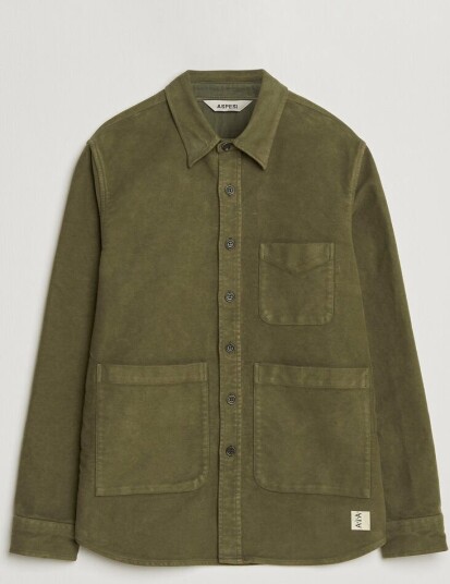 Aspesi Moleskine Utility Shirt Military