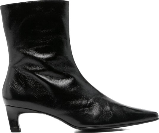 ALOHAS Ambar Rift Black Leather Ankle Boots Black 36