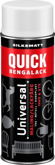 Quick bengalack spray hvit silkematt
