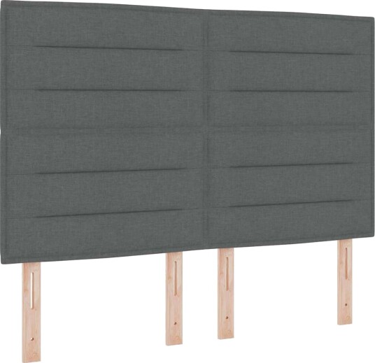 Sengebunn med madrass Mørkegrå 160x200 cm Stoff