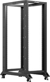 Lanberg Rack Åpen Ramme 600 X 1000 Mm 4-Stangs Fritt Stående Står På Gulv Svart Ral 9004 32U 19"
