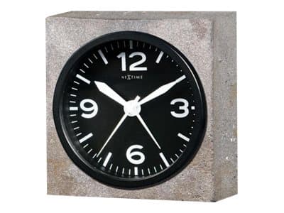 Nextime Real Time Heavy Metal   Klokke firkantet kvarts skrivebord 9.5 x cm