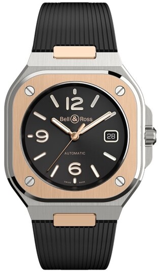 Bell & Ross Herreklokke BR05A BL STPG/SRB BR 05 Sort/Gummi Ø40 mm