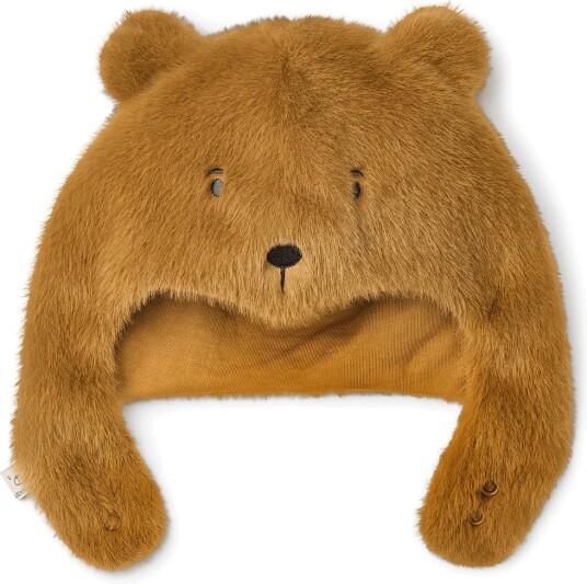 Liewood Lillie Plush Bear Hat - GOLDEN CARAMEL - 3/6M