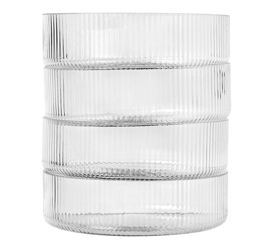 ferm LIVING Ripple frokostskål 4-pakning clear