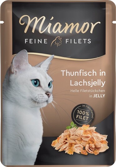 Miamor Våtfôr Fine Filéter I Gelè Tunfisk I Laksegelè 6 X 100 G